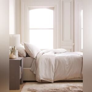Quince Bamboo Duvet Cover Set Sand Beige Size Queen/Full